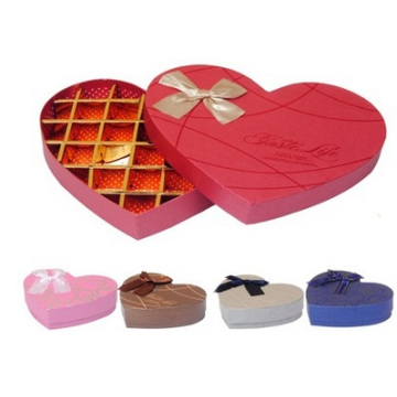 Caja de papel del chocolate de 10-30 marcos, caja del chocolate de las cajas en forma de corazón